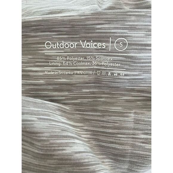 Outdoor Voices Flow‎ 7” Athletic Fold Over High Rise Bike Tan Heathered Shorts - Picture 2 of 4